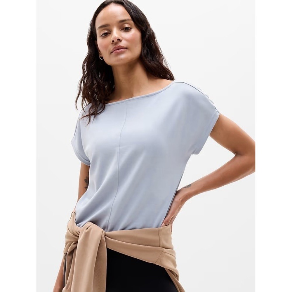 ATHLETA SEASOFT BOAT NECK TEE NWT Size S